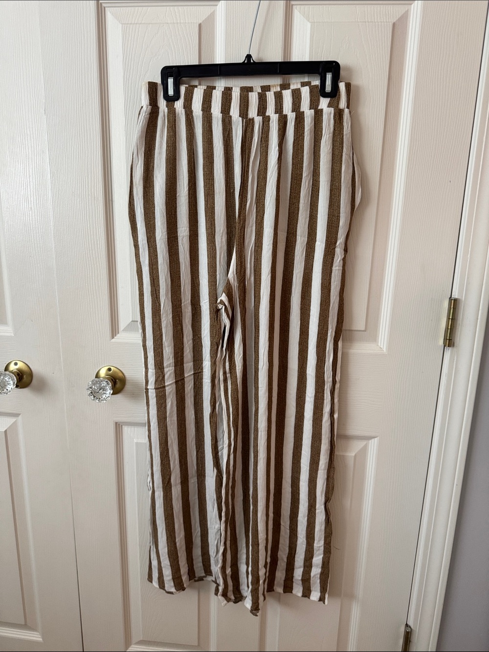 Love in Brown and White Striped Wide Leg Pants